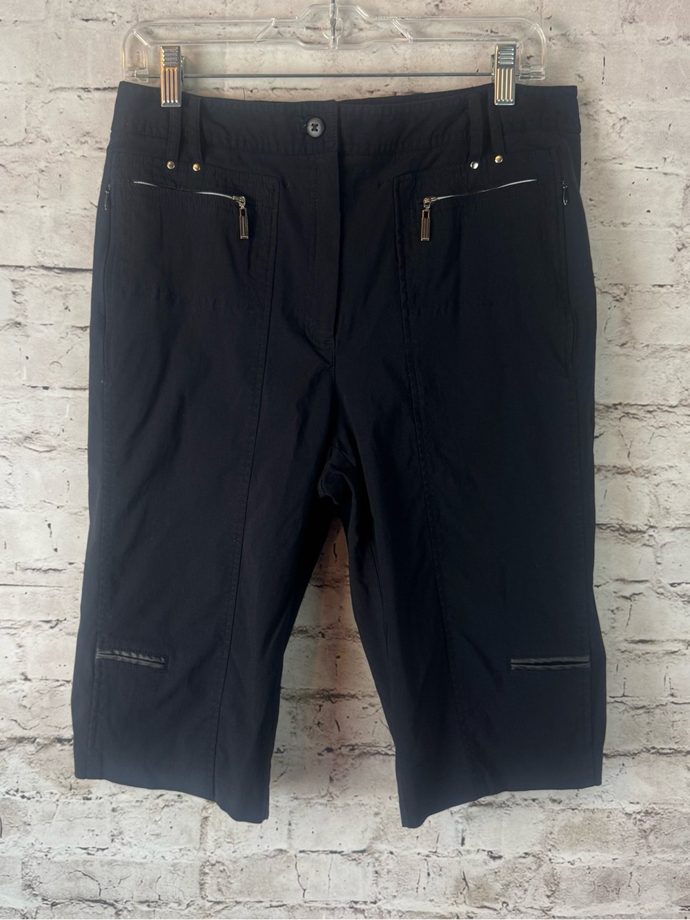 jamie sadock Womens Size 10 Black Long Bermuda Shorts Golf Pockets Stretch Capri